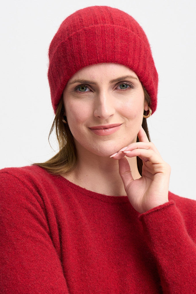 Unisex MM Rib Beanie Rata/Chilli 0527