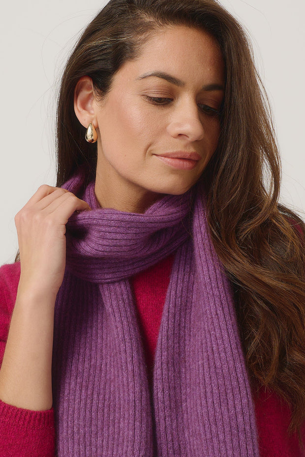 Unisex MM Ribbed Scarf Lilac 0578