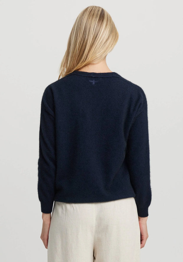 Womens Relax V Sweater Navy-100077