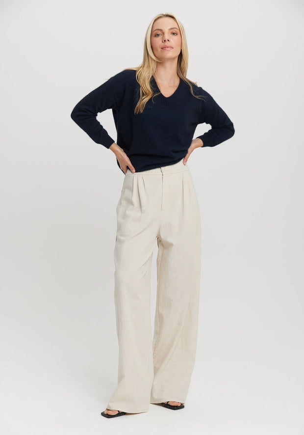 Womens Relax V Sweater Navy-100077