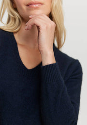 Womens Relax V Sweater Navy-100077