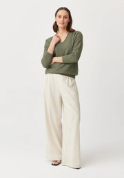 Womens Relax V Sweater Sage-100077