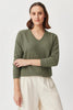 Womens Relax V Sweater Sage-100077