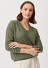 Womens Relax V Sweater Sage-100077
