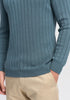 Mens Finn Merino Zip Sweater - Bluestone
