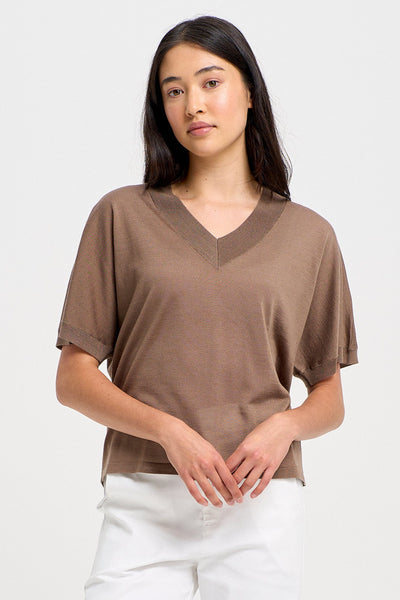 Womens Camille V Tee Bronze 100110VN