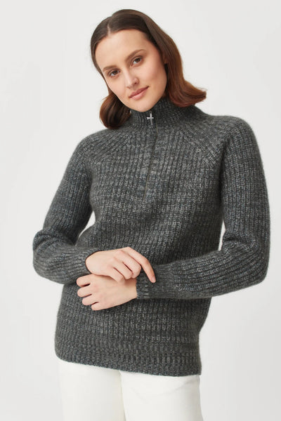 Unisex Kenzie Zip Sweater Shadow Bluestone-100155