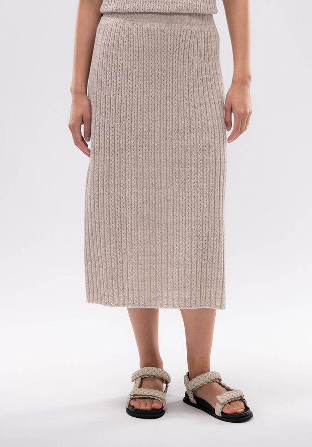 Womens Jesse Knit Skirt - Almond