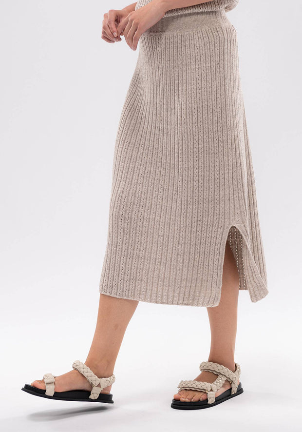 Womens Jesse Knit Skirt - Almond