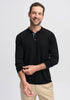 Mens Harry Long Sleeve Polo-Black/Pigeon-100237