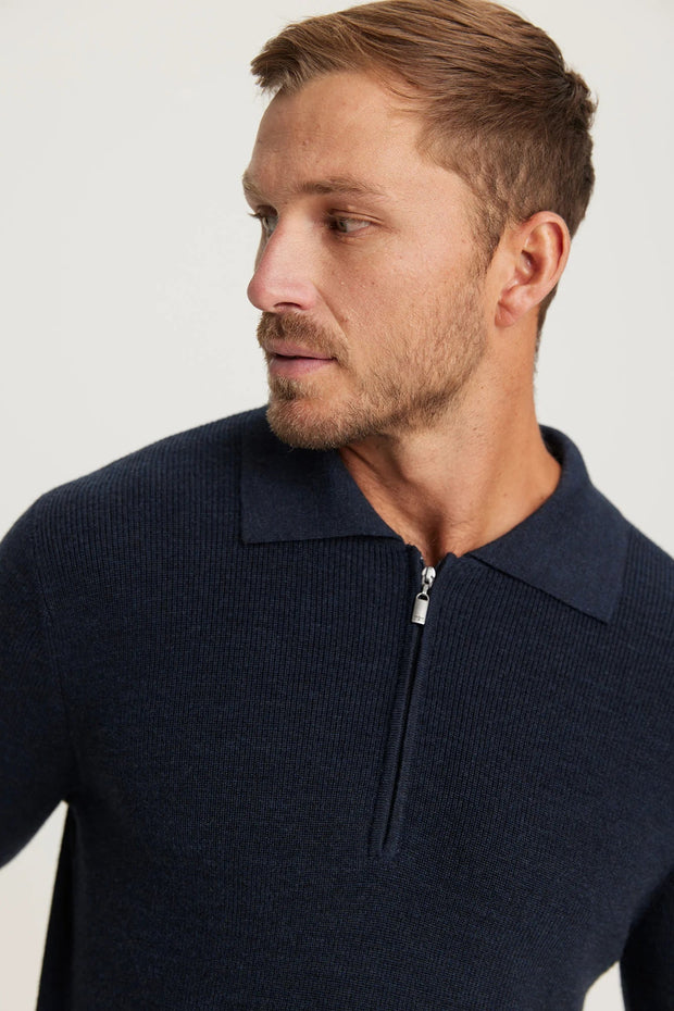 Mens Lee Half Zip  Dark Navy 100259vn