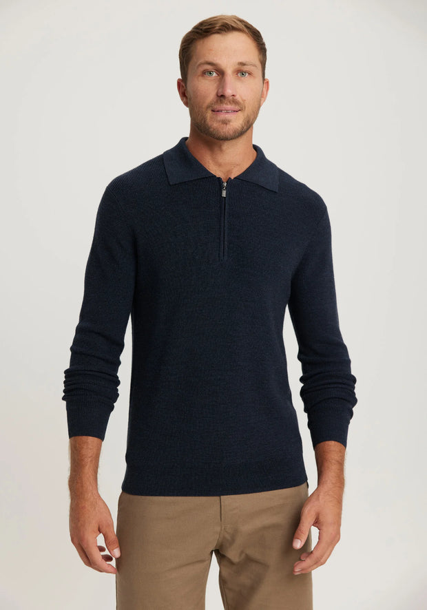 Mens Lee Half Zip  Dark Navy 100259vn