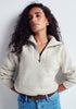 Womens Chunky Half Zip Beech Fleck 100439