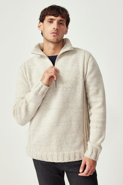 Mens Matatua Half Zip  Beech Fleck 100438