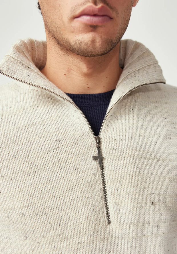 Mens Matatua Half Zip  Beech Fleck 100438
