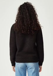 Womens Chunky Half Zip Chocolate 100447