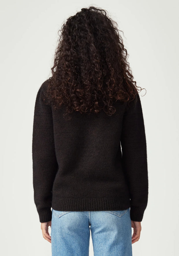 Womens Chunky Half Zip Chocolate 100447