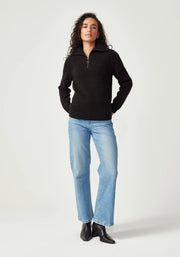 Womens Chunky Half Zip Chocolate 100447