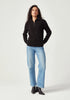 Womens Chunky Half Zip Chocolate 100447