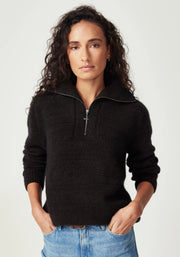 Womens Chunky Half Zip Chocolate 100447