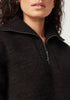 Womens Chunky Half Zip Chocolate 100447