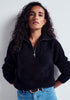 Womens Chunky Half Zip Chocolate 100447