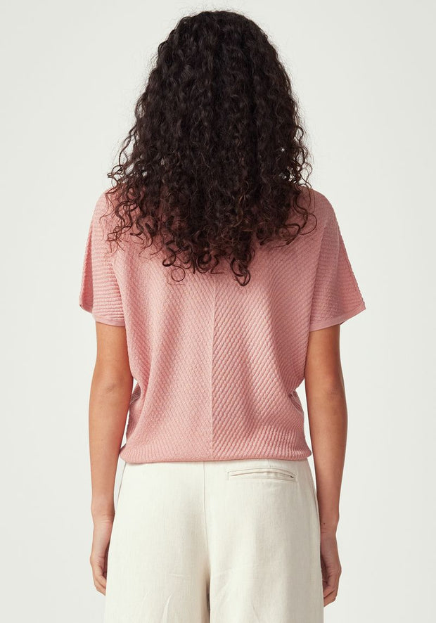 Womens Haze Knit Top Rosewood 100357VN