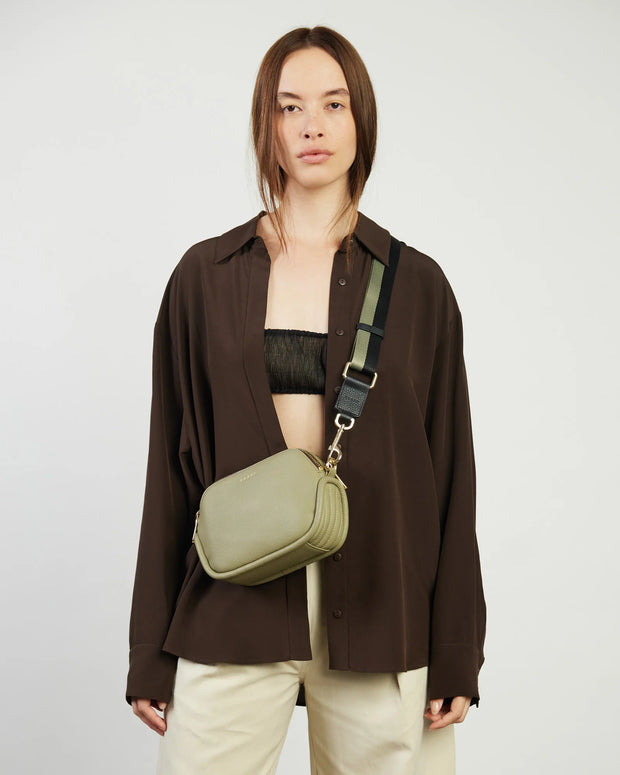 Feature Strap Webbing  Black/Eucalyptus Stripe