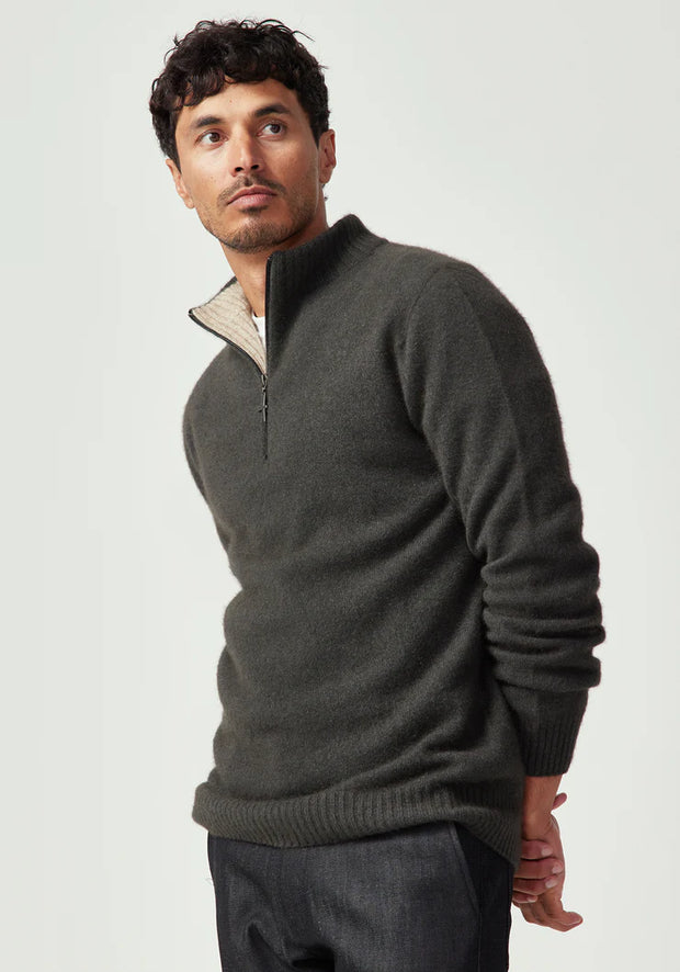 Mens Estuary Half Zip Basalt/Latte 1500