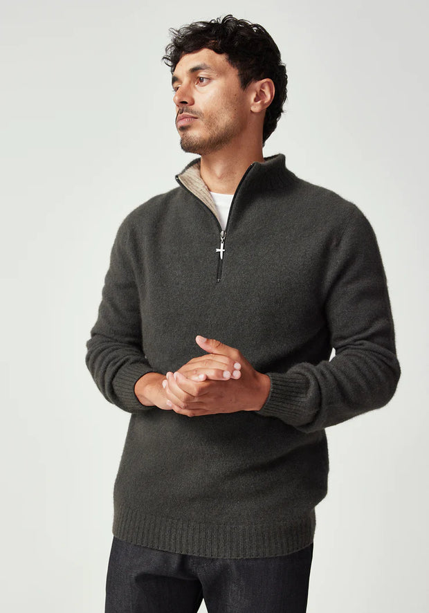 Mens Estuary Half Zip Basalt/Latte 1500