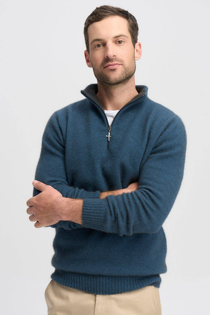 Mens Estuary Half Zip Deep Sea / Basalt 1500