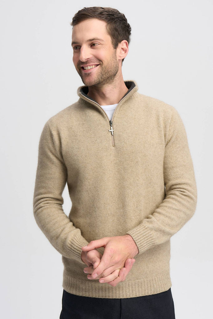 Mens Estuary Half Zip Latte/Basalt 1500