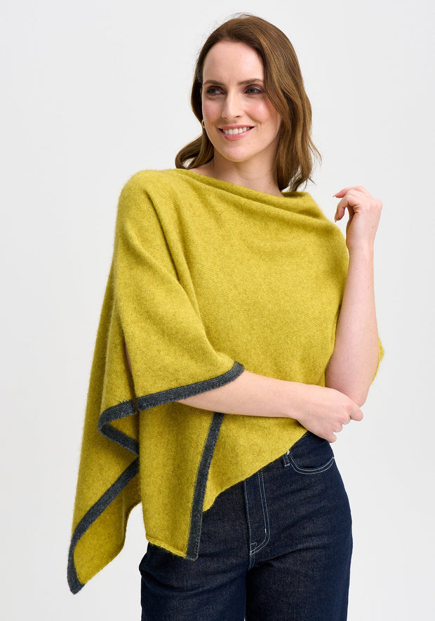 Womens Two Tone Poncho