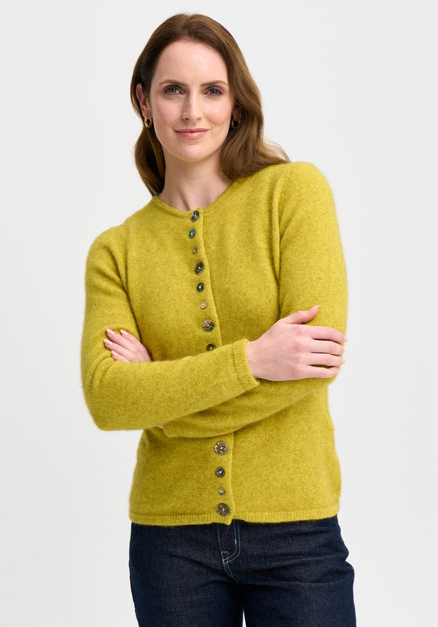 Womens Shell Cardigan-Golden Pearl-1736