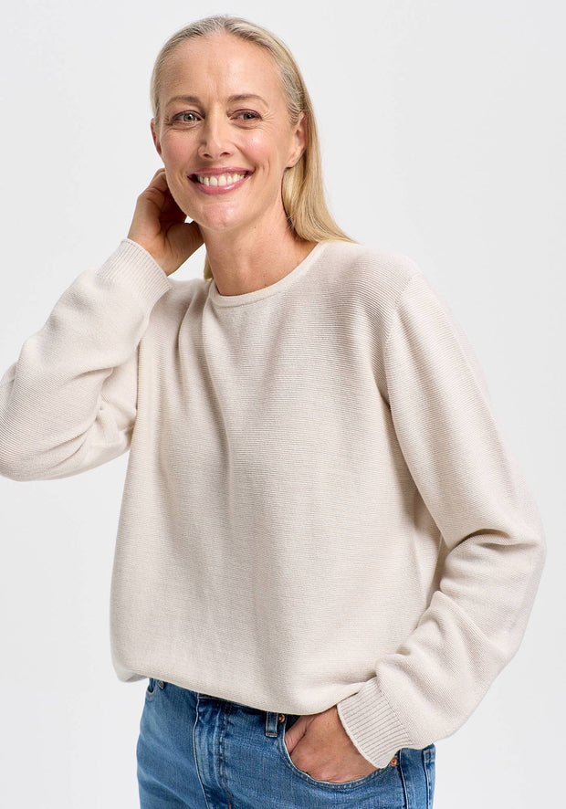 Womens Stitch Sweater -Ecru-1859