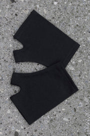 Merino Fingerless Gloves - Hobo Length Black