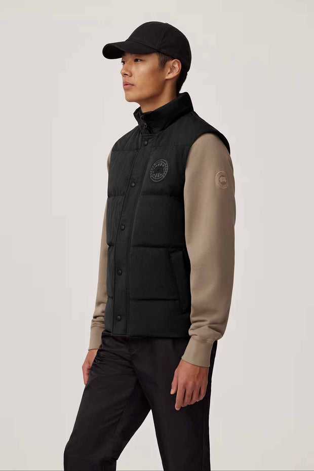 Mens Garson Vest Crinkle Cotton Black 2081MB2
