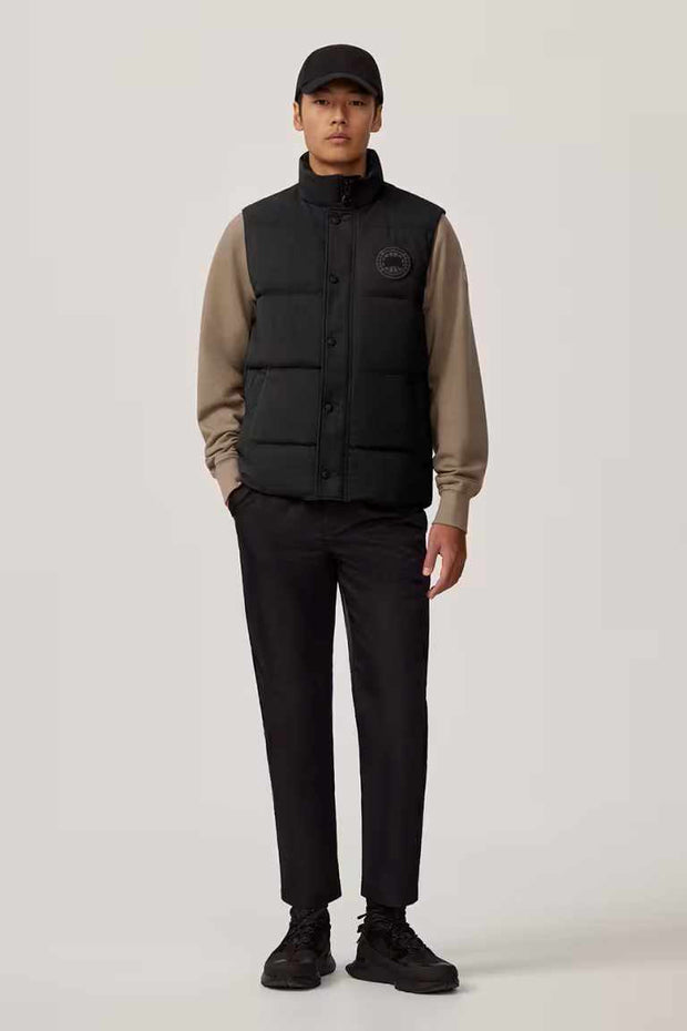 Mens Garson Vest Crinkle Cotton Black 2081MB2