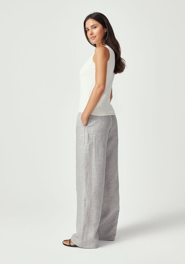 Womens Arlee Singlet White Linen 100358Vn