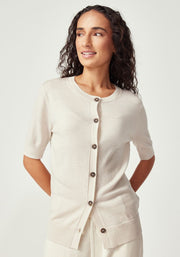 Womens Orna Knit Cardi Ecru 100359Vn
