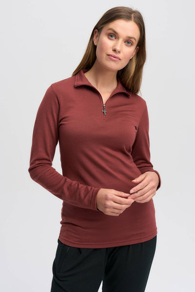 Womens Mountainsilk Half Zip-Brick-6742