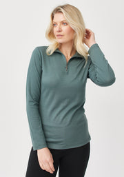 Womens Mountainsilk Half Zip-Tuatara-6742