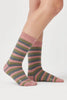 Unisex Wide Stripe Sock Dusty Pink Mix 6771B
