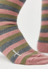 Unisex Wide Stripe Sock Dusty Pink Mix 6771B