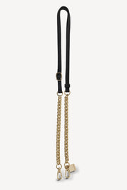 Saben Feature Chain Strap Gold Black Leather