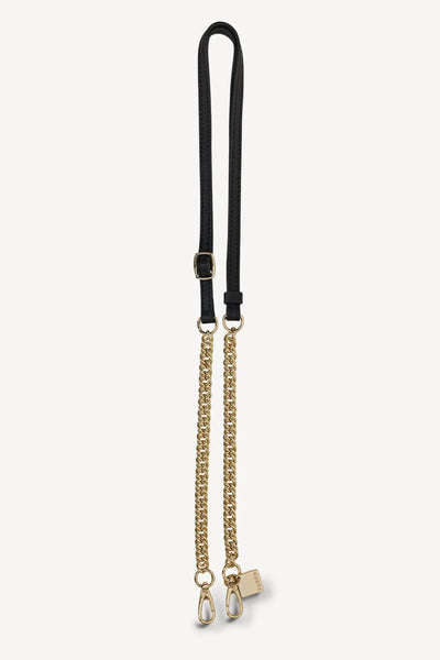 Saben Feature Chain Strap Gold Black Leather