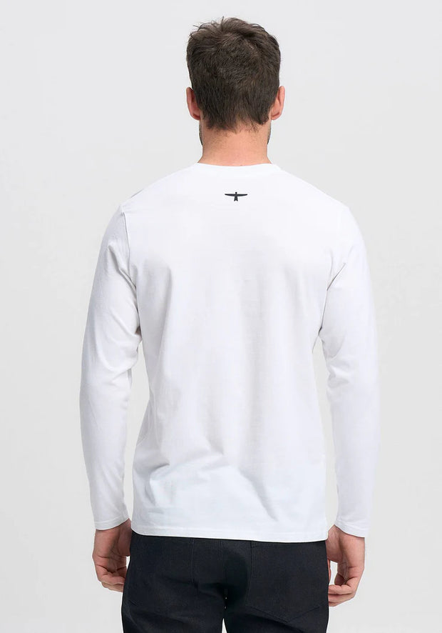Mens Project U L/S Tee White/Black 900004