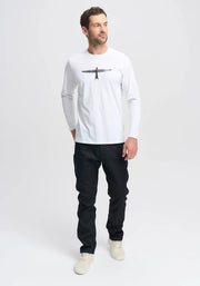 Mens Project U L/S Tee White/Black 900004
