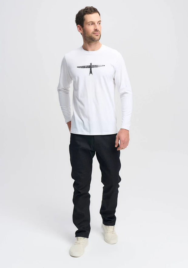 Mens Project U L/S Tee White/Black 900004