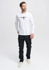 Mens Project U L/S Tee White/Black 900004
